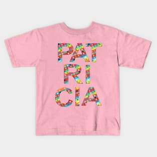 Patricia, name, typography Kids T-Shirt